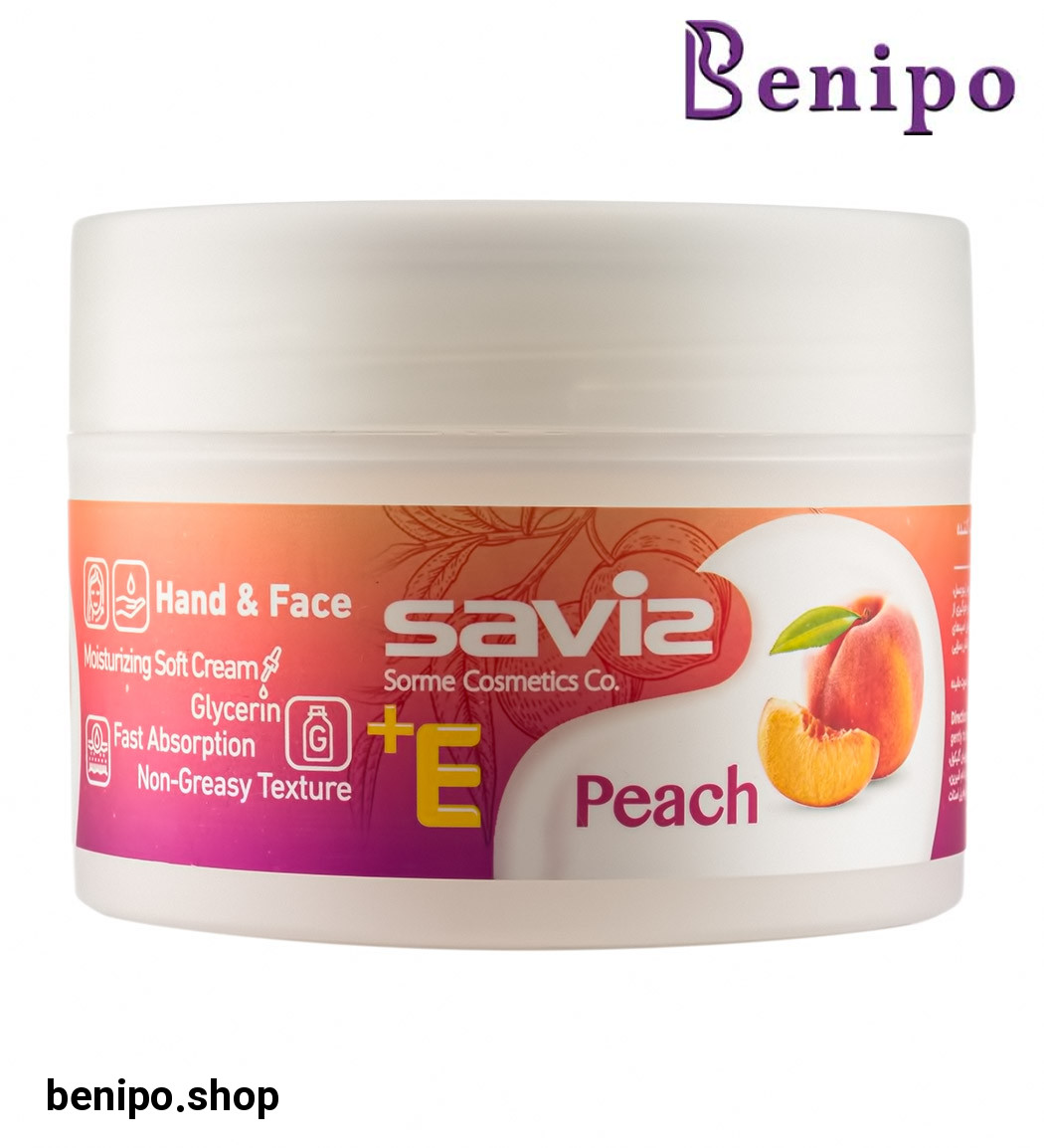 کرم نرم کننده و مرطوب کننده حاوی هلو و ویتامین E حجم 180 گرم