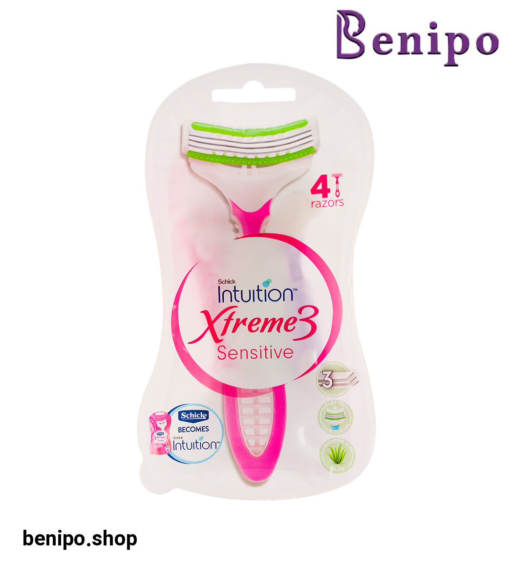 پک خودتراش 3 تیغه زنانه مدل اکستریم بسته 4عددی