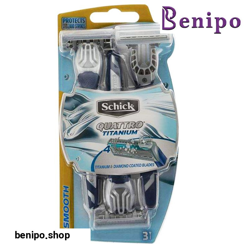 خودتراش 4 تیغه مردانه مدل کوآترو بسته 3عددی
