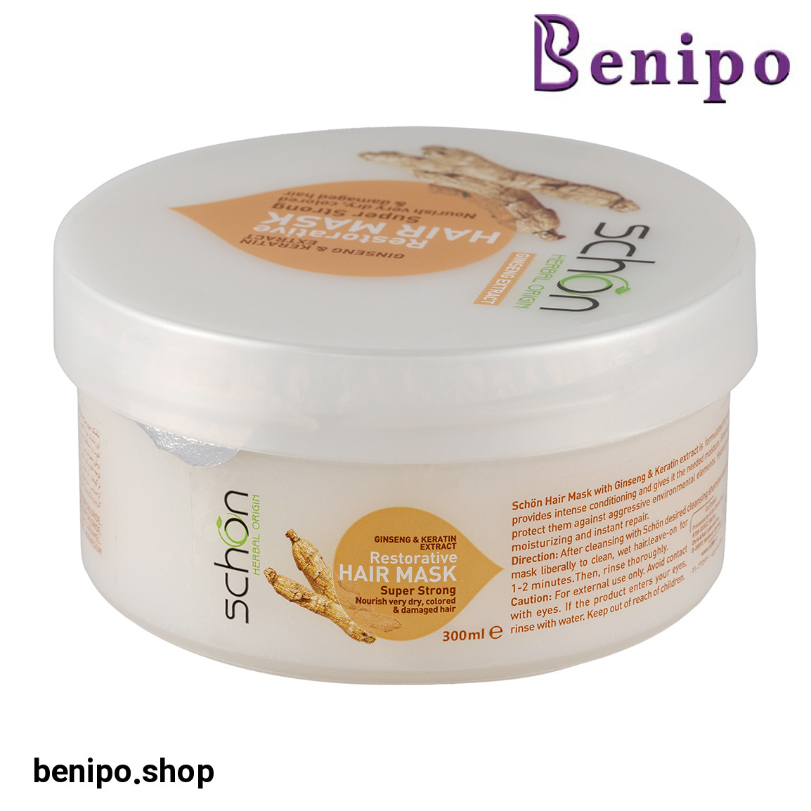 ماسک مو کاسه ای مدل کراتین و جینسینگ حجم 300 میلی لیتر