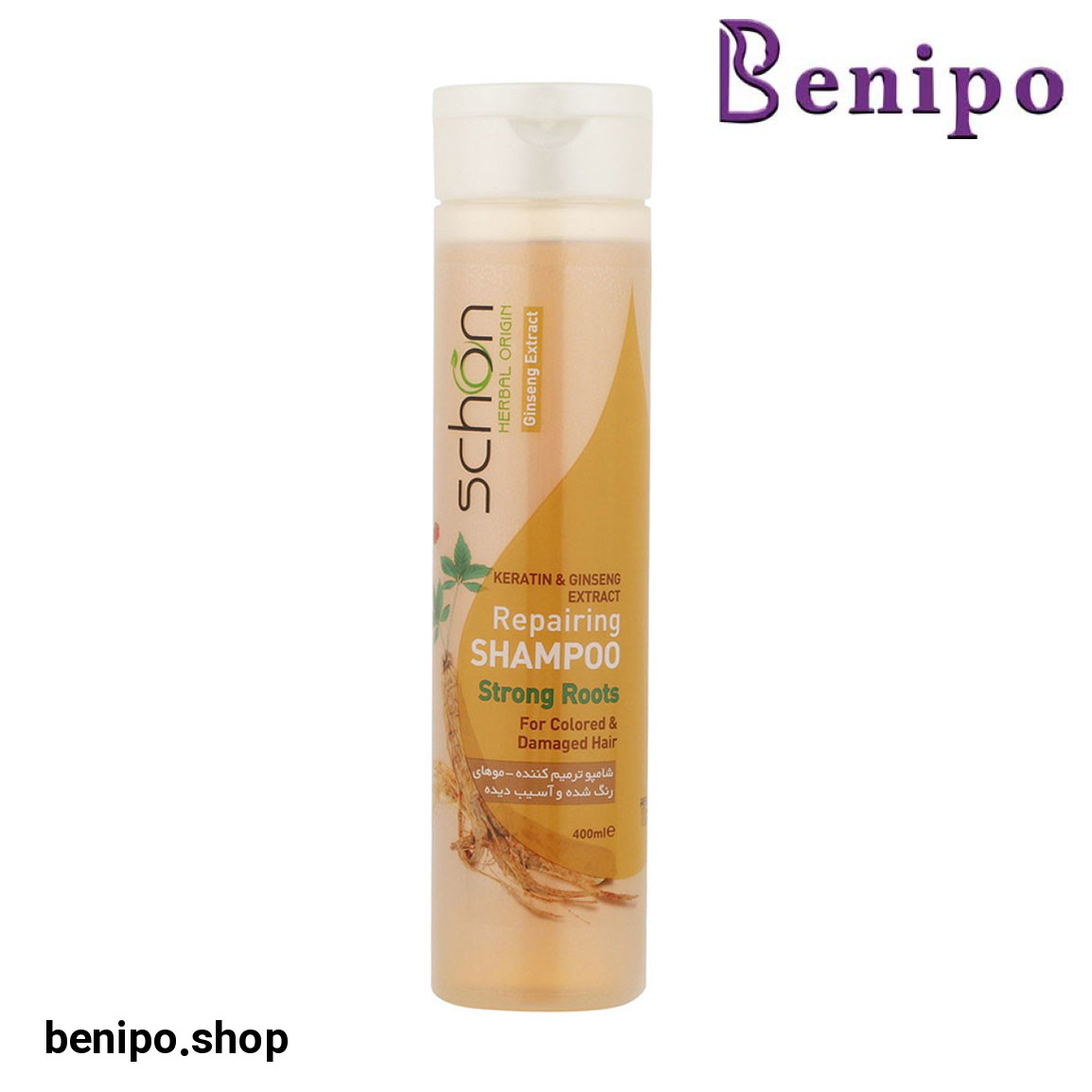 شامپو مو ترمیم کننده مدل کراتین و جینسینگ حجم 400 میلی لیتر