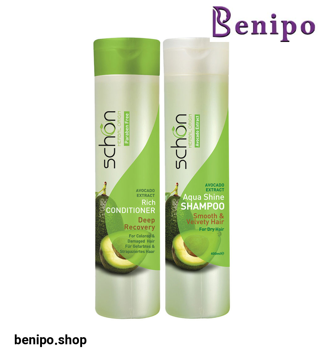 پک دوتایی شامپو و نرم کننده مو آووکادو 800 میل