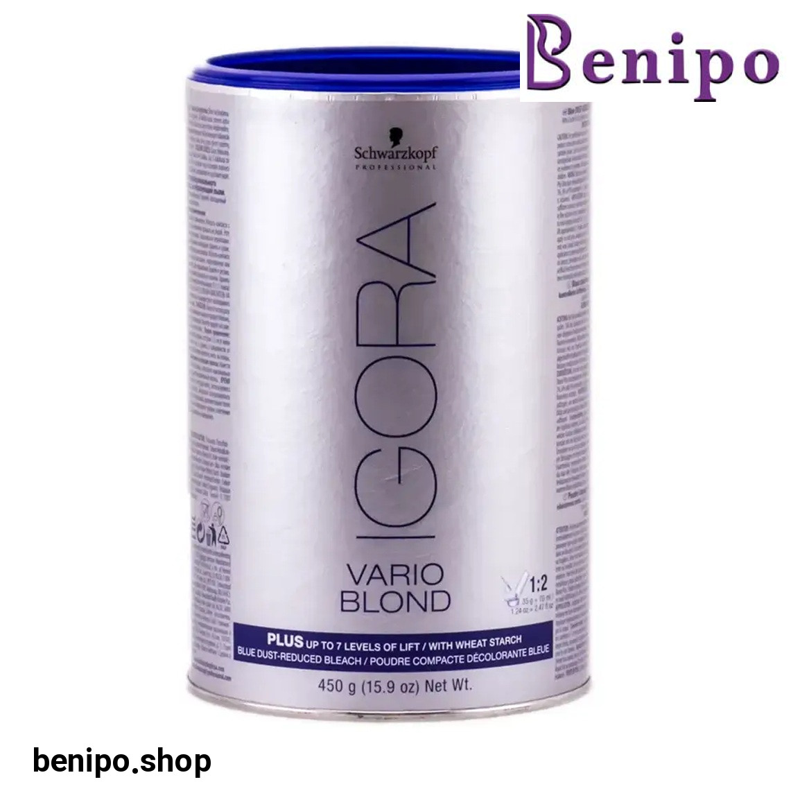 پودر دکلره آبی  مدل بی پلاس وزن 450 گرم