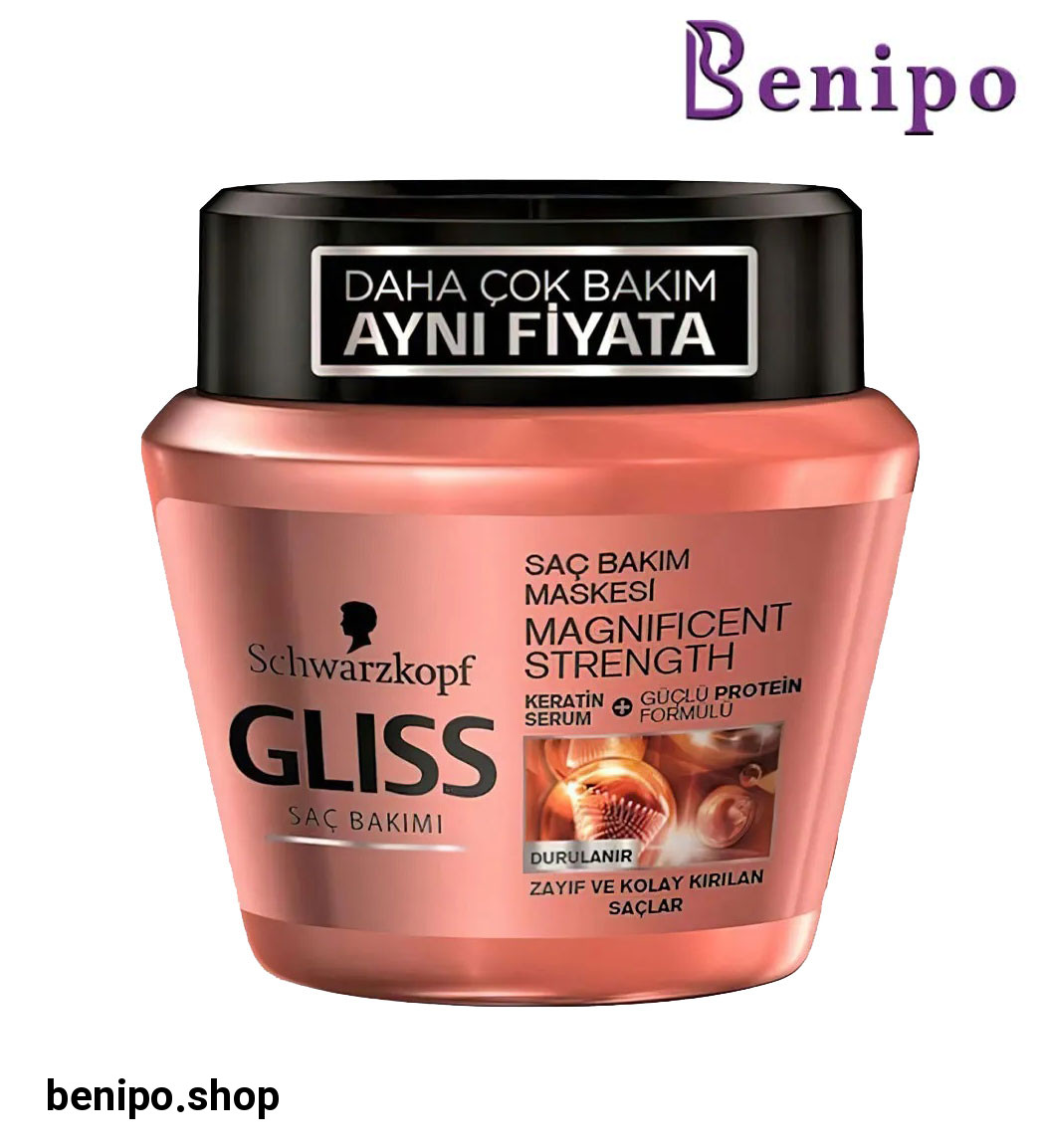 ماسک  مو تقویت کننده  گلیس مناسب موهای وز و بیحالت  حجم 300 میل