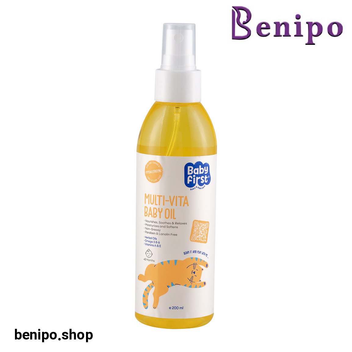 روغن بچه گیاهی مولتی ویتا Baby First حجم 200میل