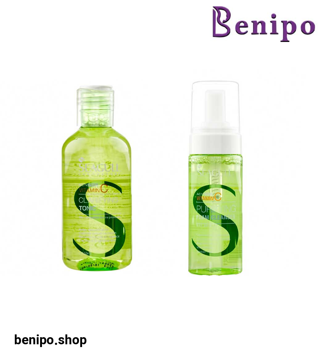 پک فوم پاک کننده ویتامین سی پوست چرب و تونیک ویتامین سی