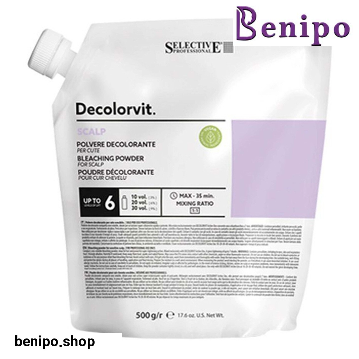 پودر دکلره اسکالپ بنفش وزن 500 گرم