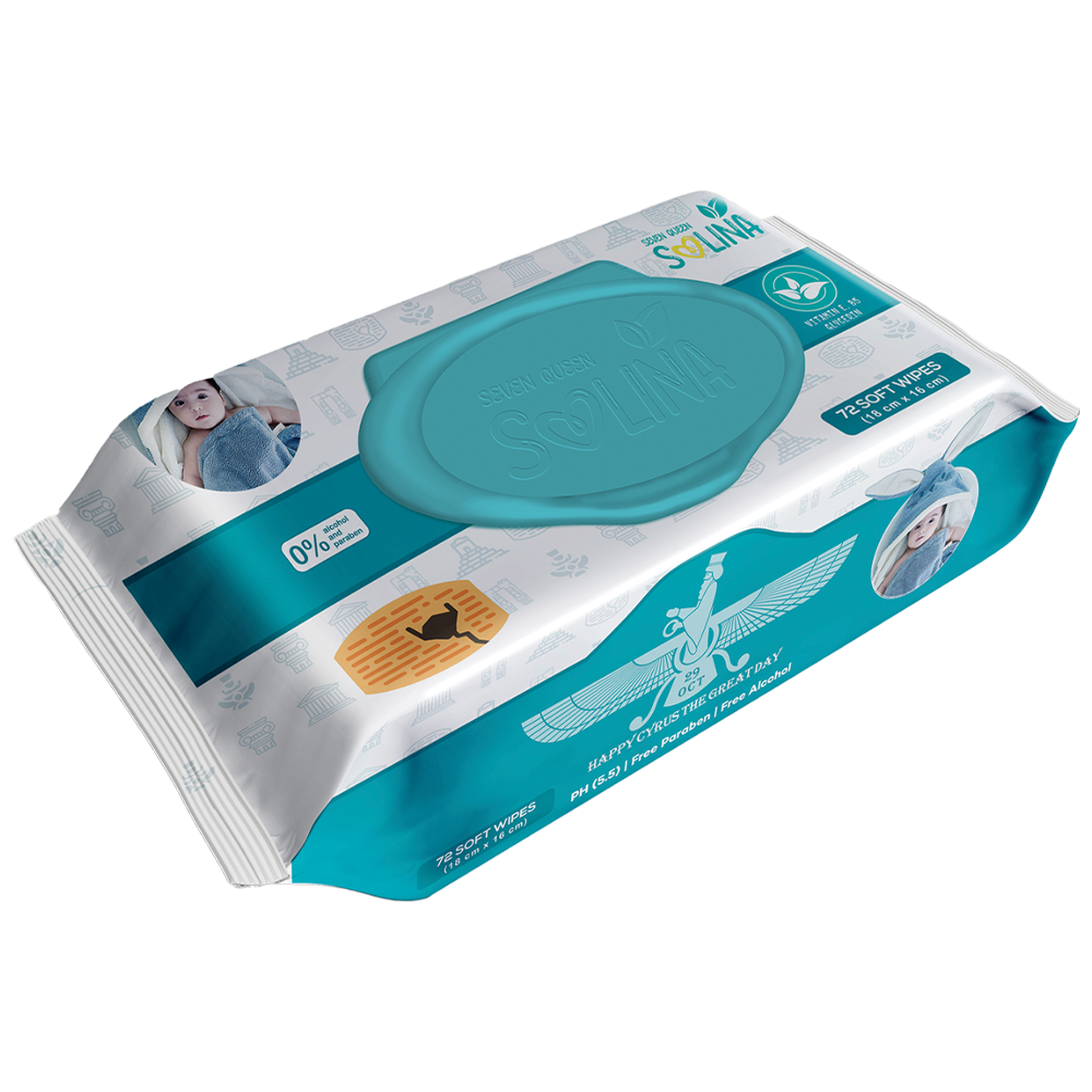 دستمال مرطوب کودک سولینا مدل Green 01 بسته 72 عددی