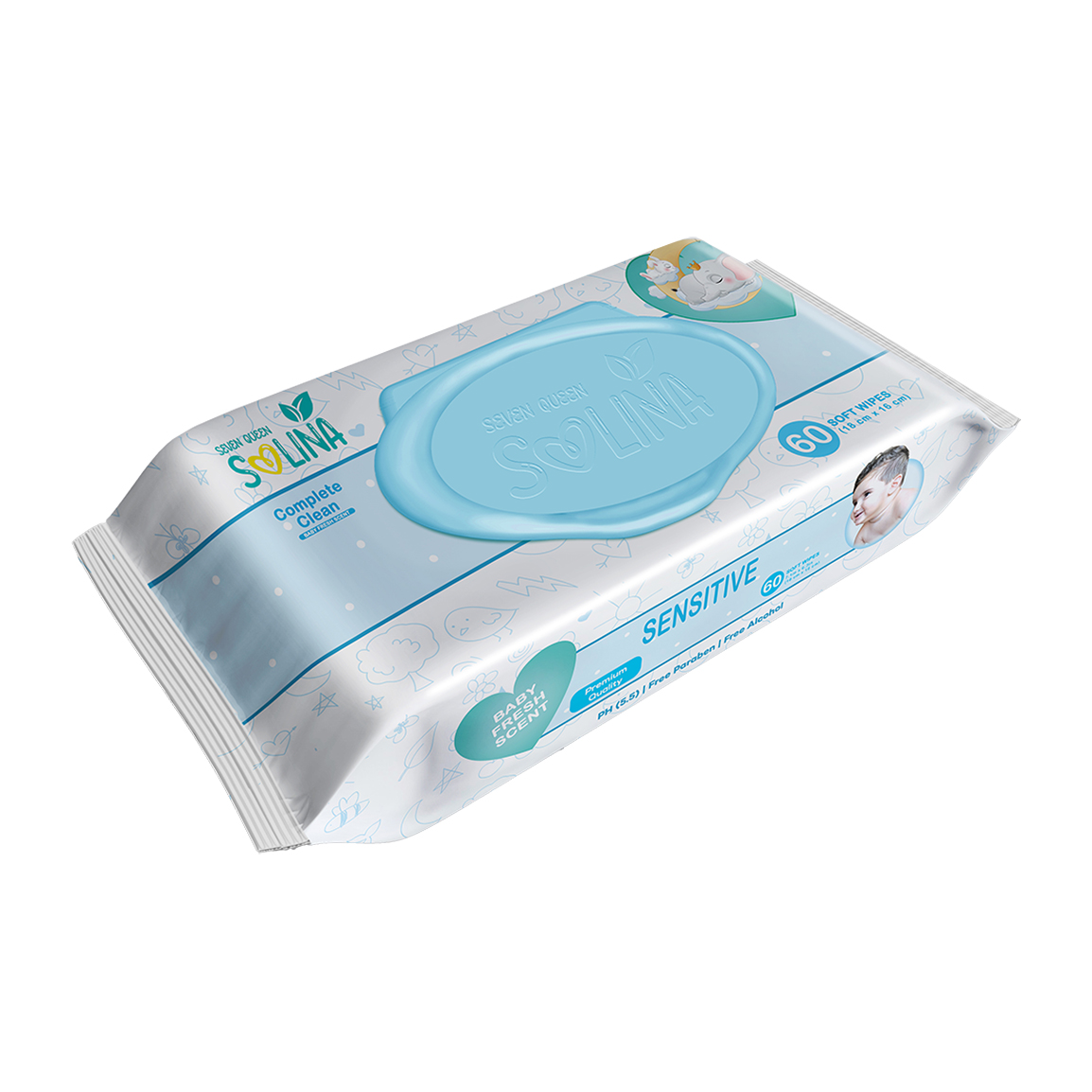 دستمال مرطوب کودک سنستیو مدل Complete Clean بسته 60 عددی