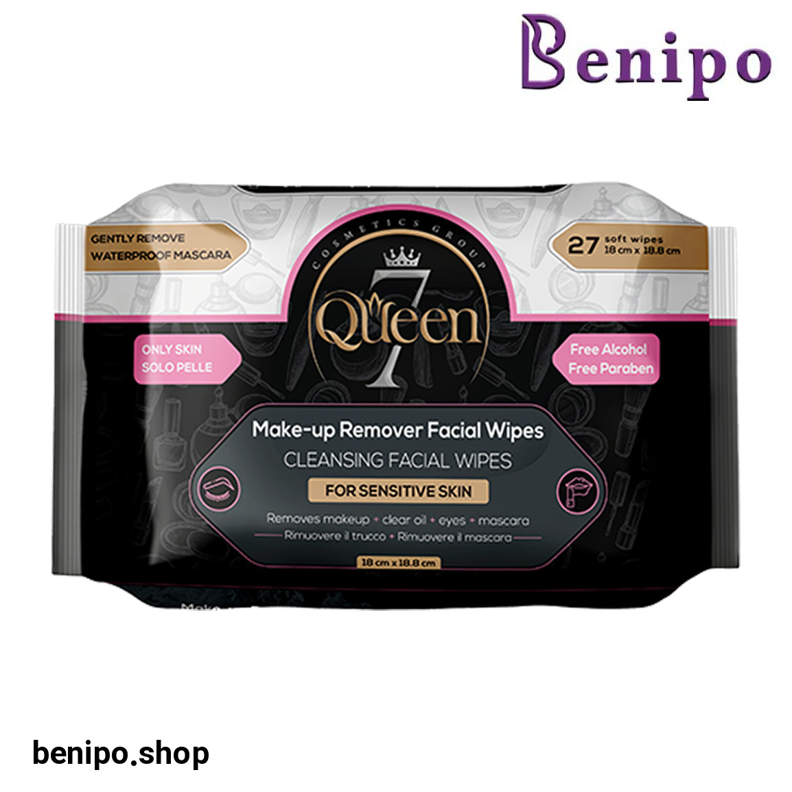 دستمال مرطوب آرایش پاک کن مناسب پوست حساس بسته 27عددی