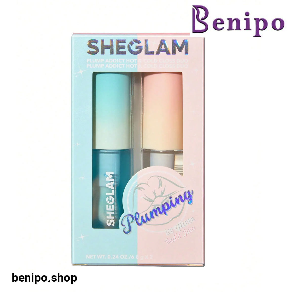 لیپ گلاس حجم دهنده دوتایی مدل Plump Addict Hot And Cold