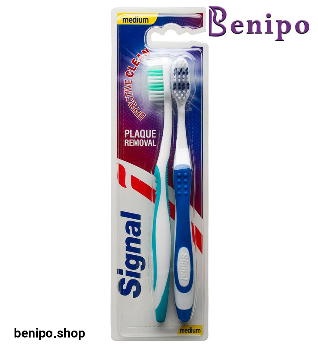 مسواک متوسط پاک کننده پلاک دندان بسته 2 عددی