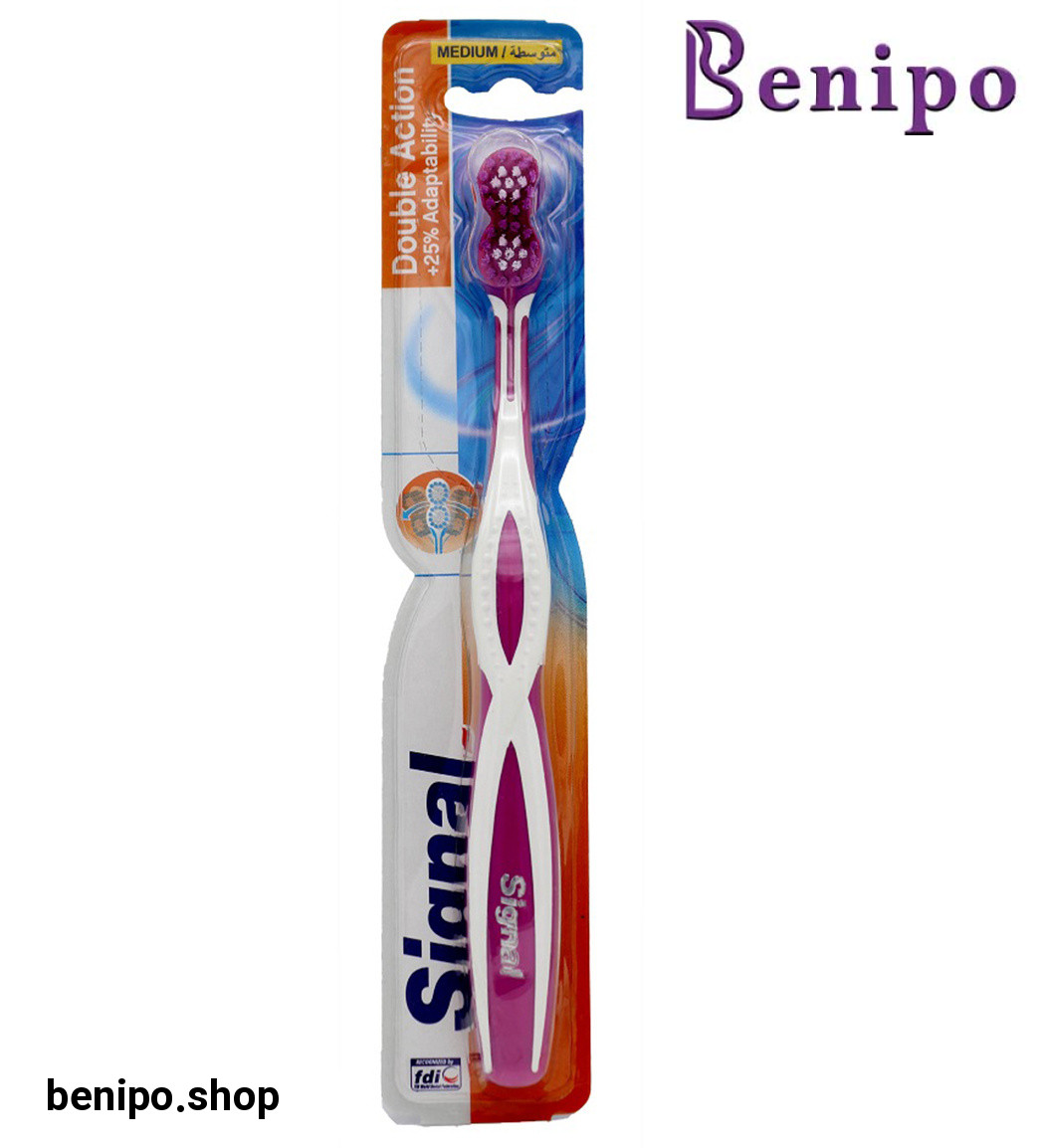مسواک دابل اکشن با برس متوسط ارسال با رنگ رندوم