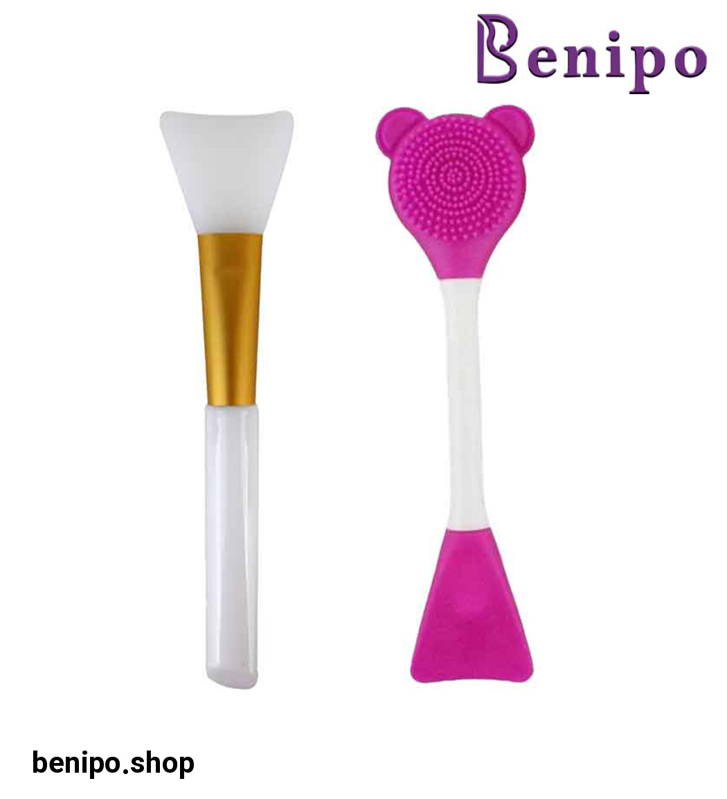 براش ماسک  صورت سیلیکونی مجموعه 2عددی ارسال با رنگ رندوم