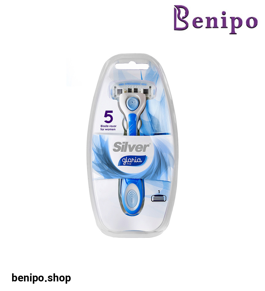 تیغ سیستم 5 لبه مدل گلوریا زنانه آبی