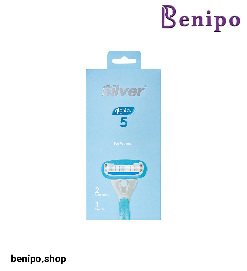 تیغ سیستم 5 لبه مدل گلوریا زنانه آبی