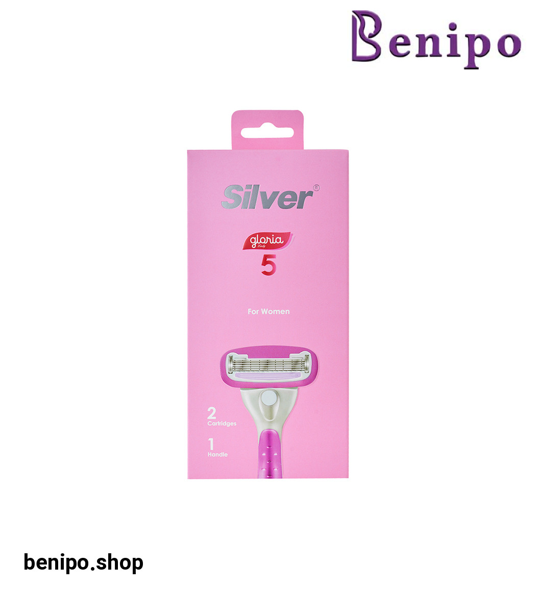 تیغ سیستم 5 لبه مدل گلوریا زنانه صورتی