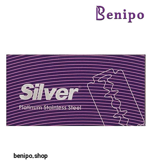 تیغ یدک سنتی مدل پلاتینوم استینلس استیل دوطرفه بسته 10 عددی