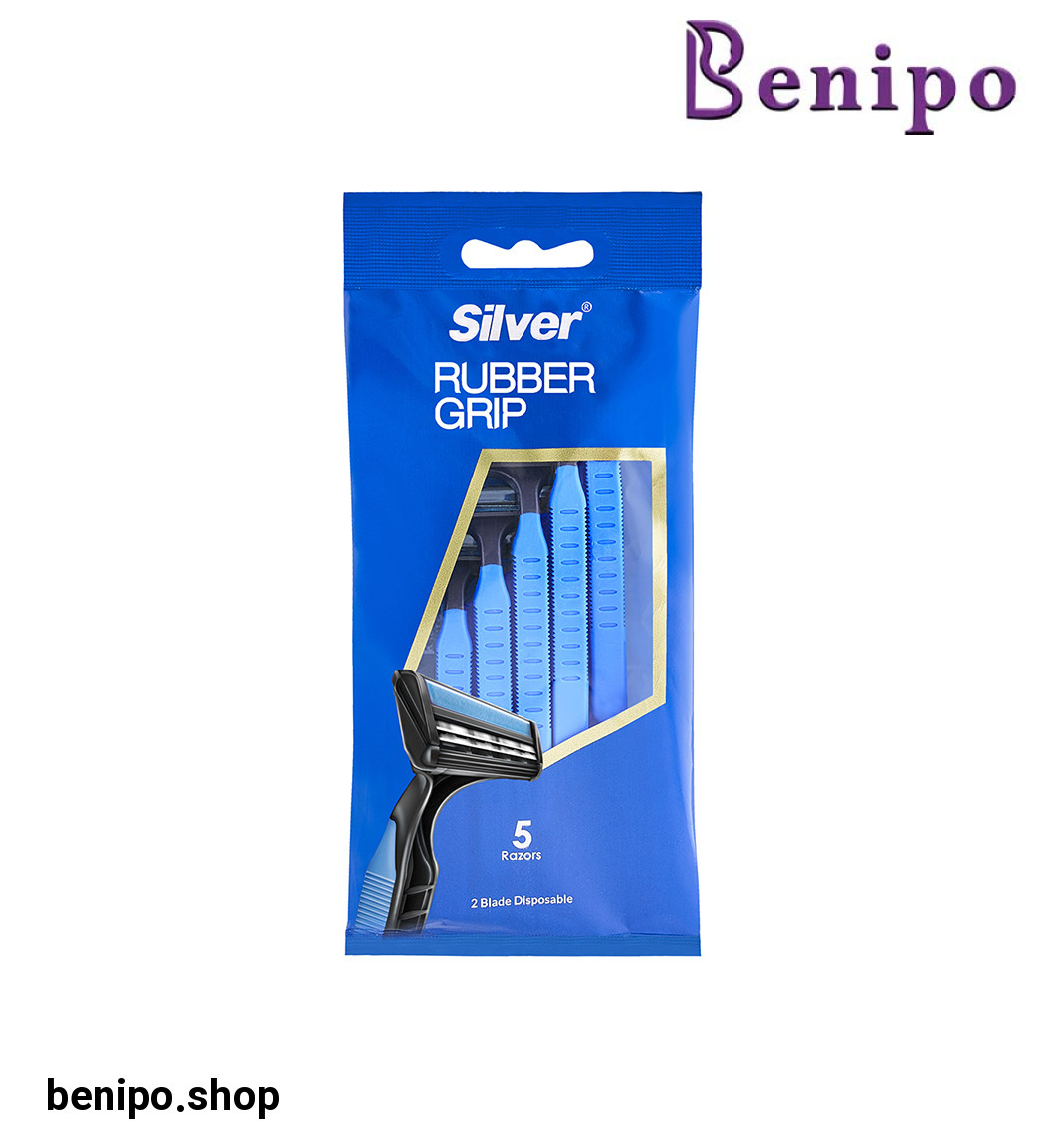 خود تراش 5 عددیر مدل رابر گریپ بلو