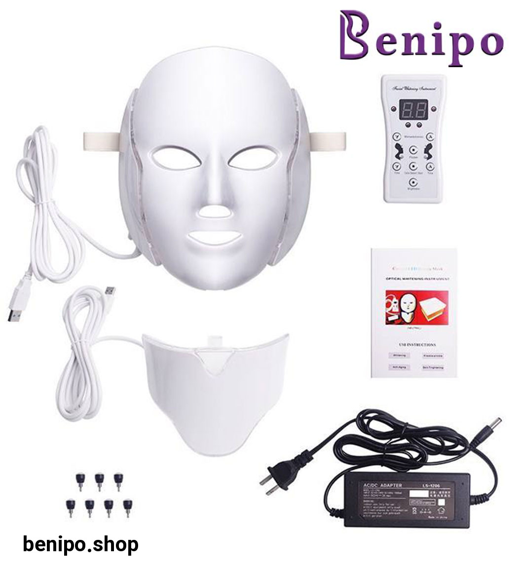 دستگاه جوانسازی پوست یونی پاور مدل ماسک ال ای دی 7 رنگ