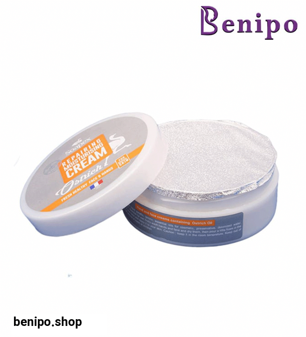 کرم مرطوب کننده و ترمیم کننده حاوی روغن شترمرغ 220میل