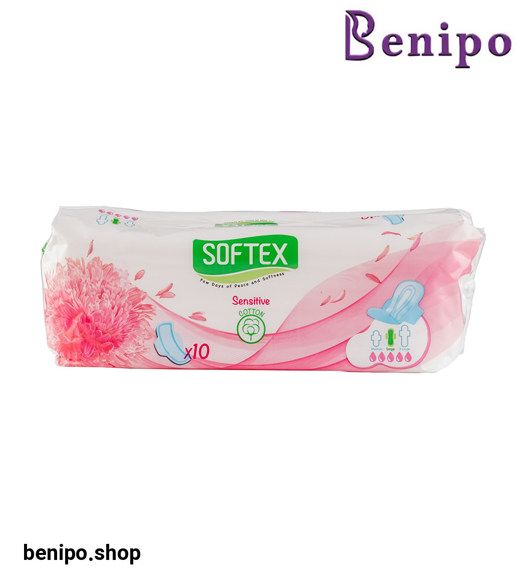 ‫نوار بهداشتی بالدار فلاف بزرگ 10 عددی کتان