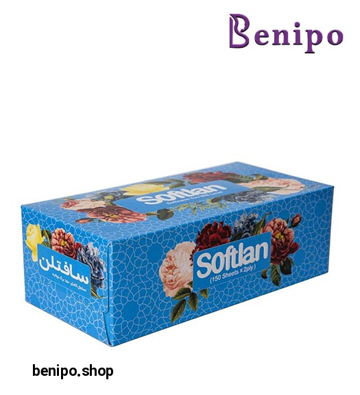 دستمال کاغذی 150 برگ دو لایه سفید سری پرنیان