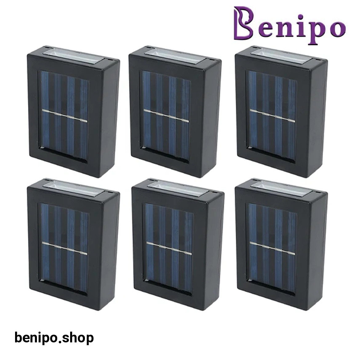 چراغ پارکی خورشیدی سولونیکس مدل 4LED-Solar-Wall Lamp مجموعه 6 عددی