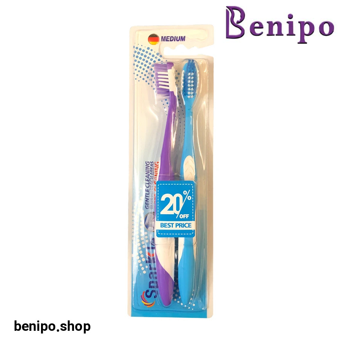 مسواک مدل S9+ با برس متوسط بسته 2 عددی