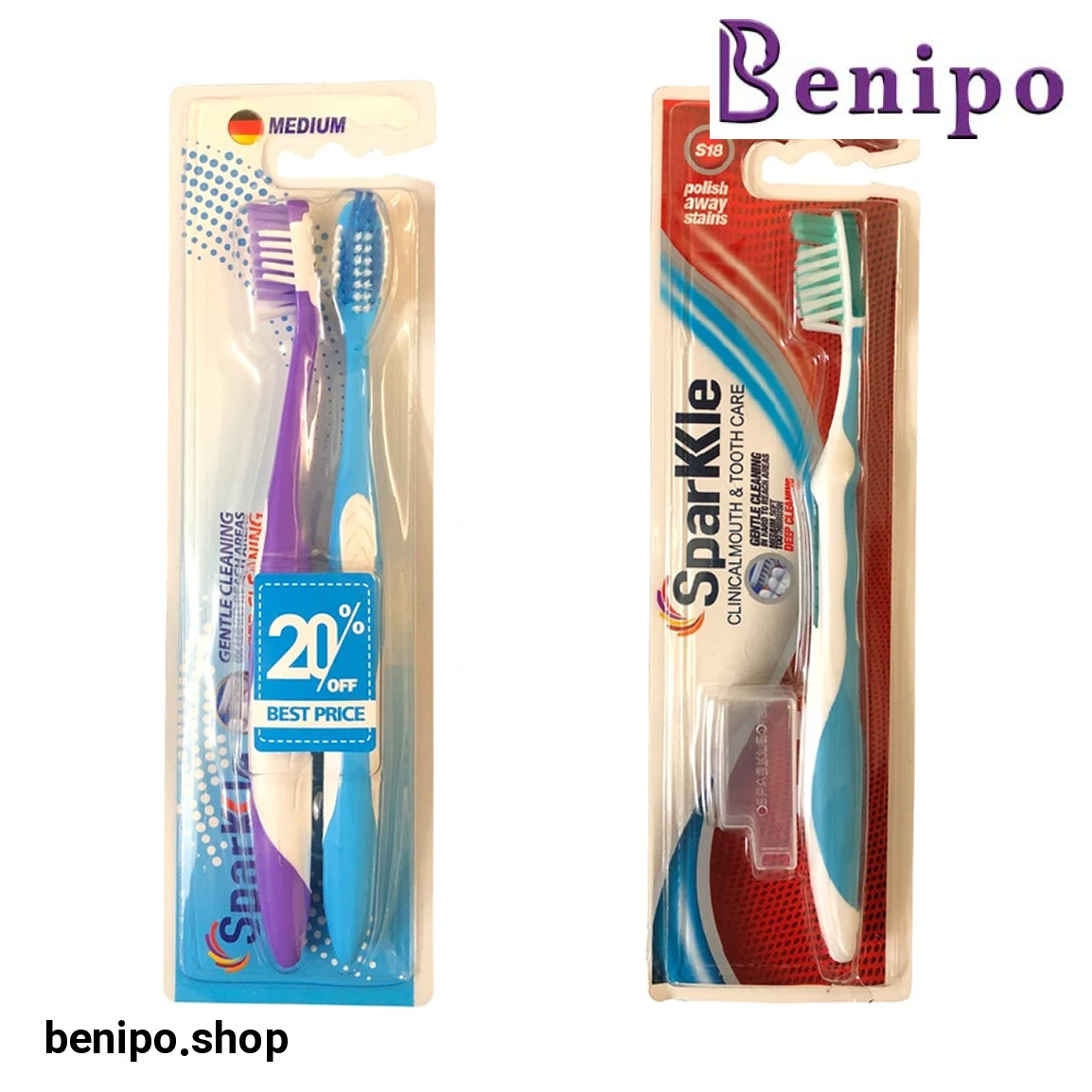 مسواک مدل +S9 با برس متوسط مجموعه 3 عددی