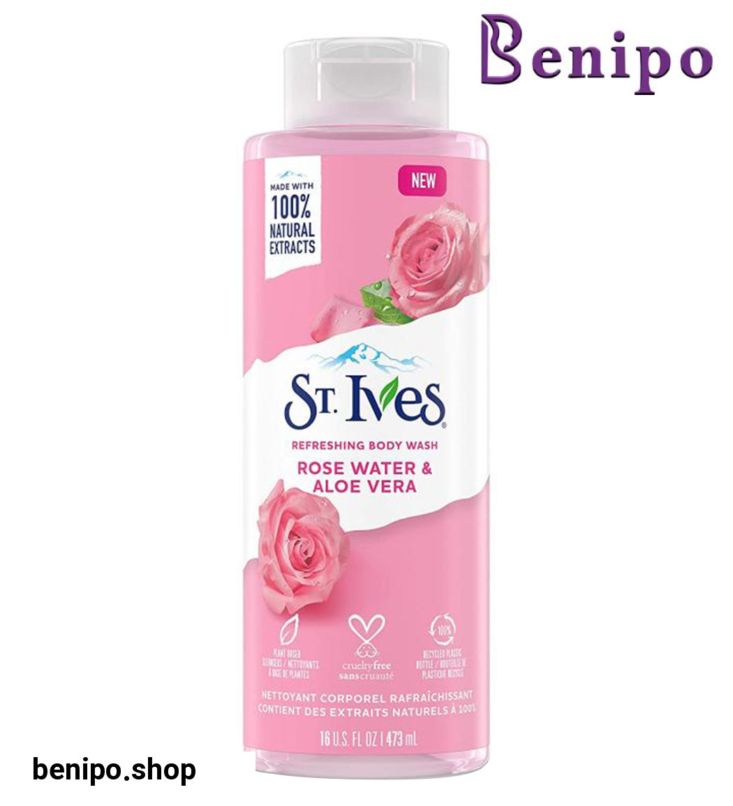 ژل شستشو بدن مدل Rose Water And Aloe Vera حجم 473 میلی لیتر