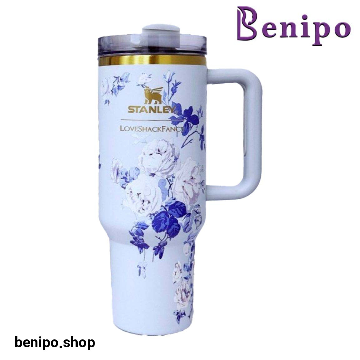 ماگ طرح گل آبی همراه با باکس