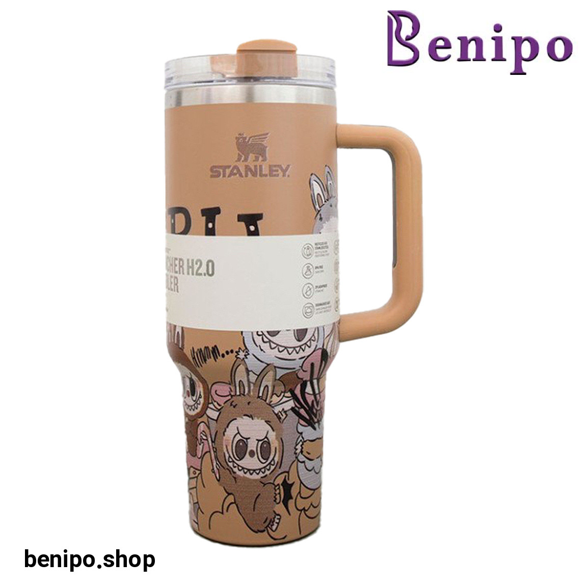 ماگ نی دار  طرح لبوبو  قهوه ای