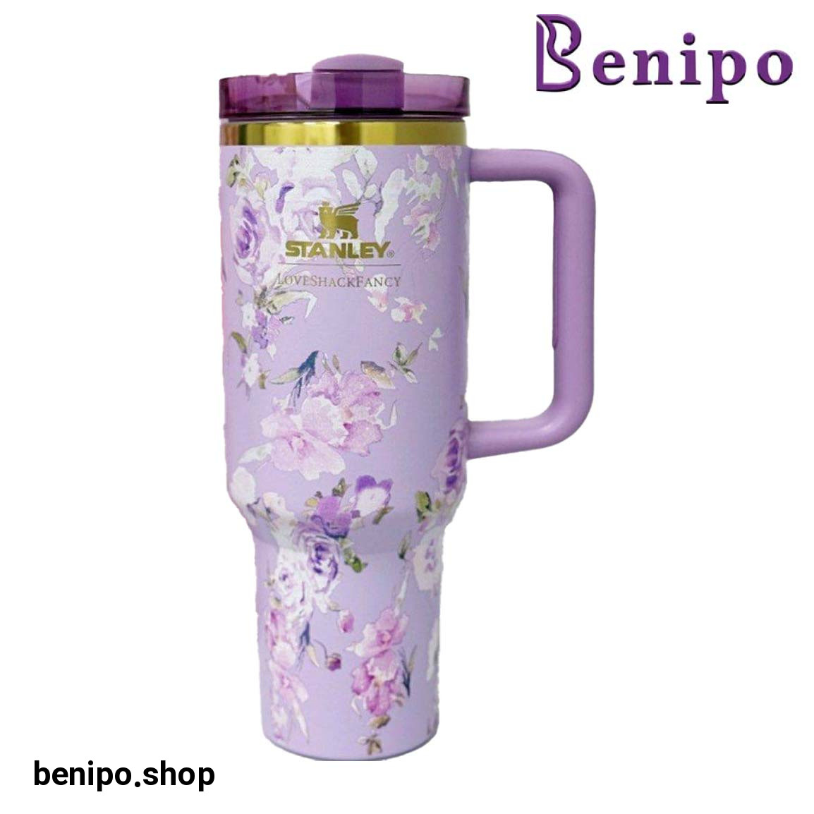 ماگ طرح گل بنفش همراه با باکس