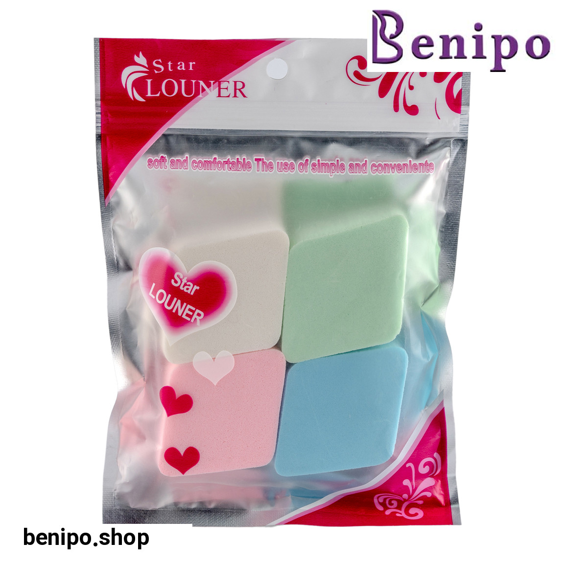 پد آرایشی مدل ابر لوزی بسته 4 عددی