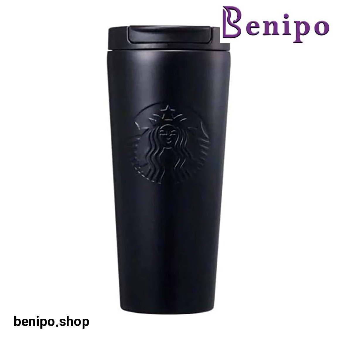 تراول ماگ استارباکس استوانه ای لوگو برجسته