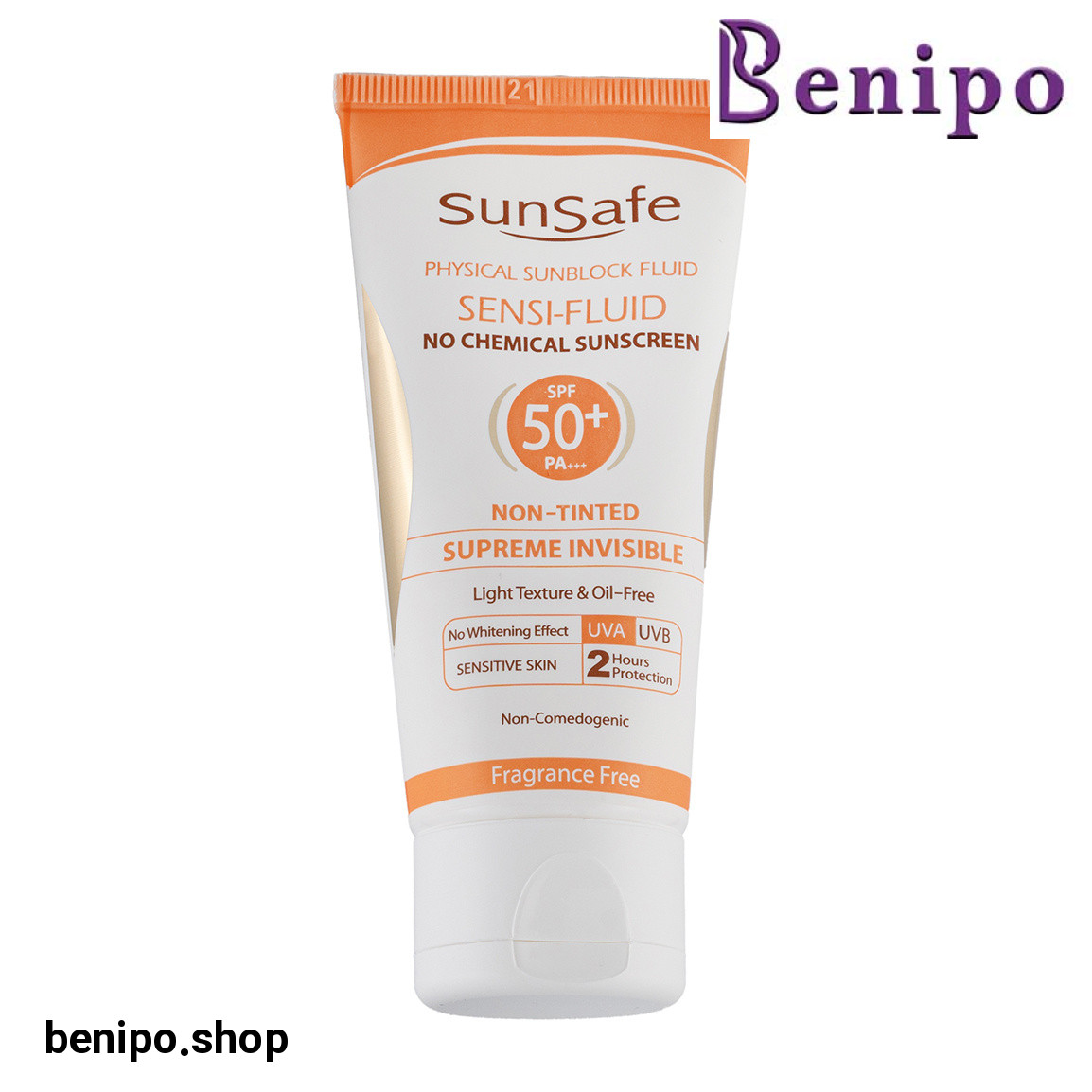 ضد آفتاب فلوئیدی فاقد جاذبهای شیمیایی spf50 مخصوص پوست های حساس 50میل