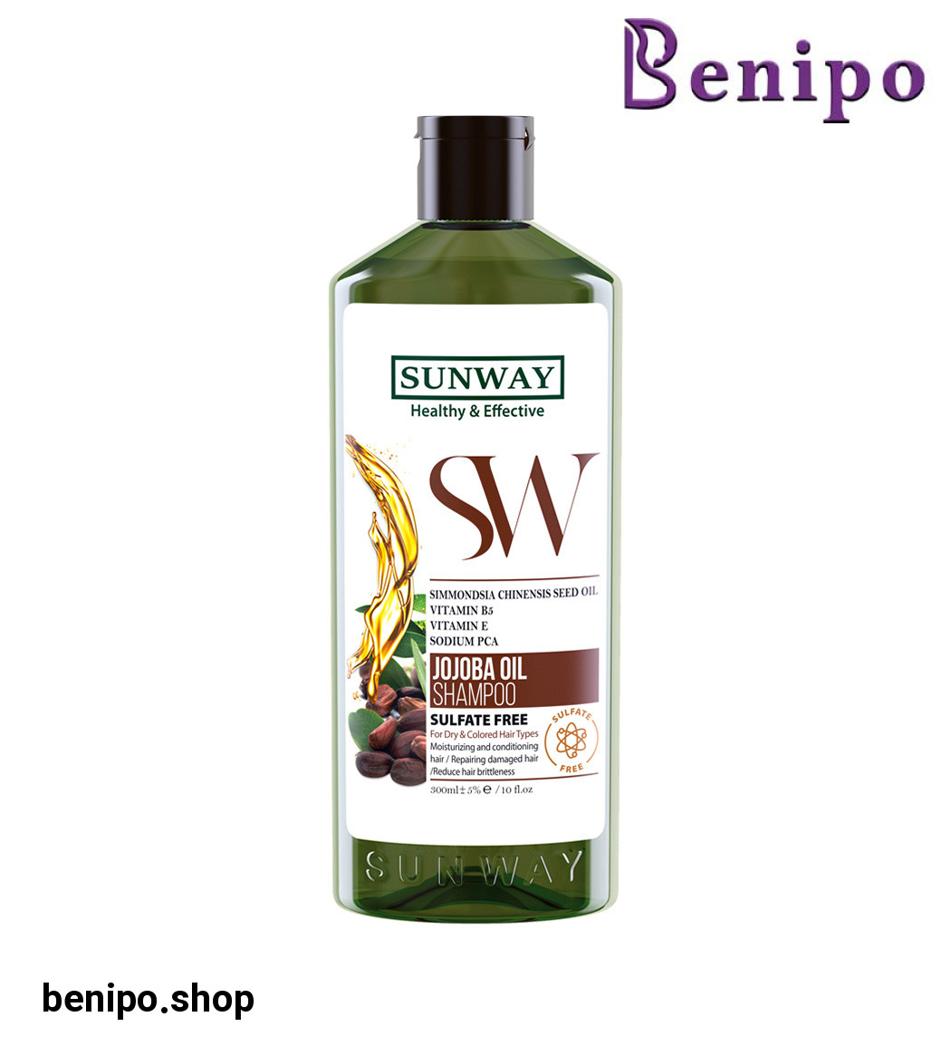 شامپو مو جوجوبا مناسب مو خشک و رنگ شده فاقد سولفات حجم 300 میلی لیتر