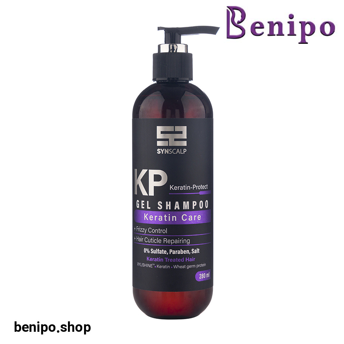 ژل شامپو موهای کراتینه  فری سولفات حجم 280 میلی لیتر