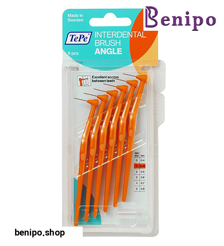 مسواک بین دندانی مدل Angle با برس نرم سایز 1 بسته 6 عددی