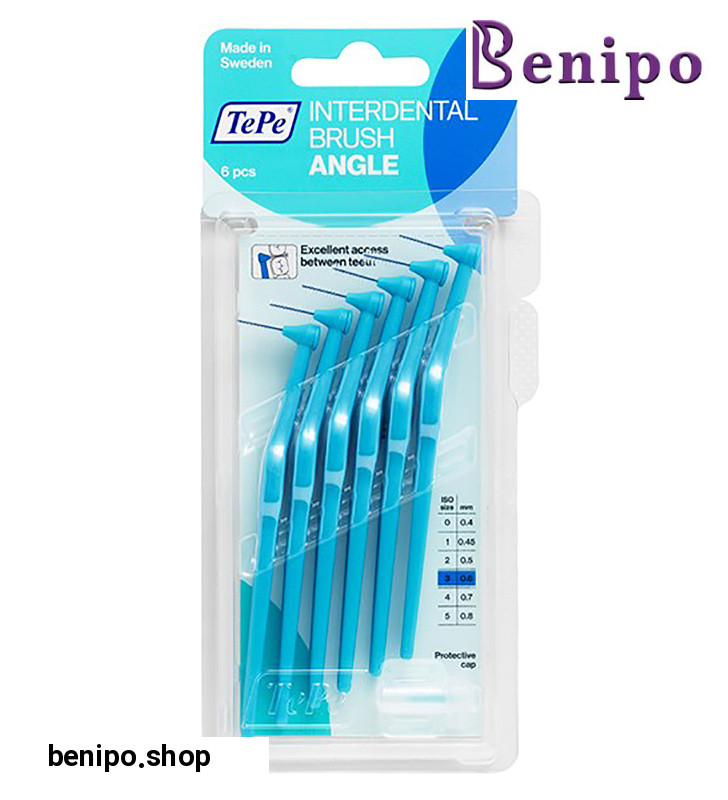 مسواک بین دندانی مدل Angle با برس نرم سایز 3 بسته 6 عددی