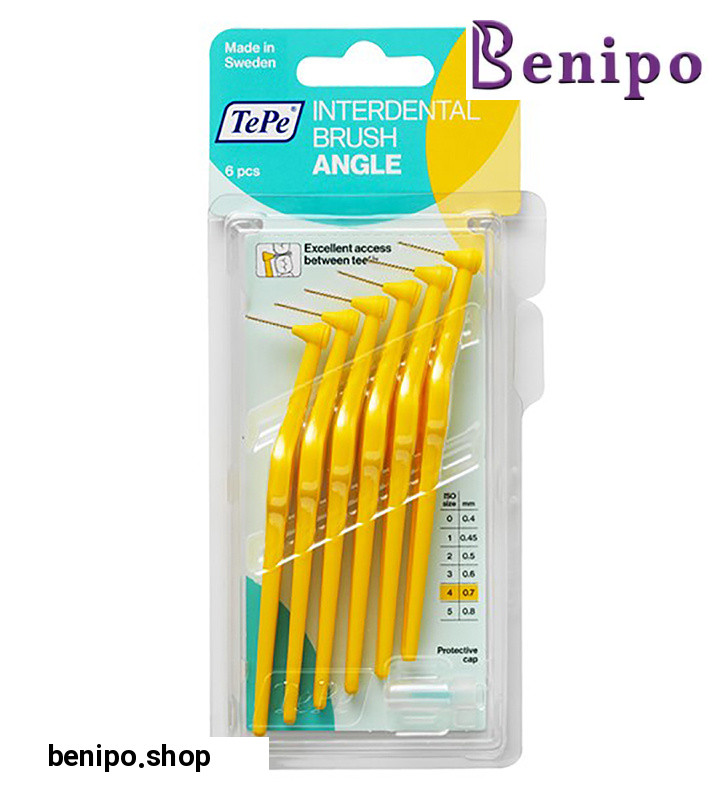 مسواک بین دندانی مدل Angle با برس نرم سایز 4 بسته 6 عددی