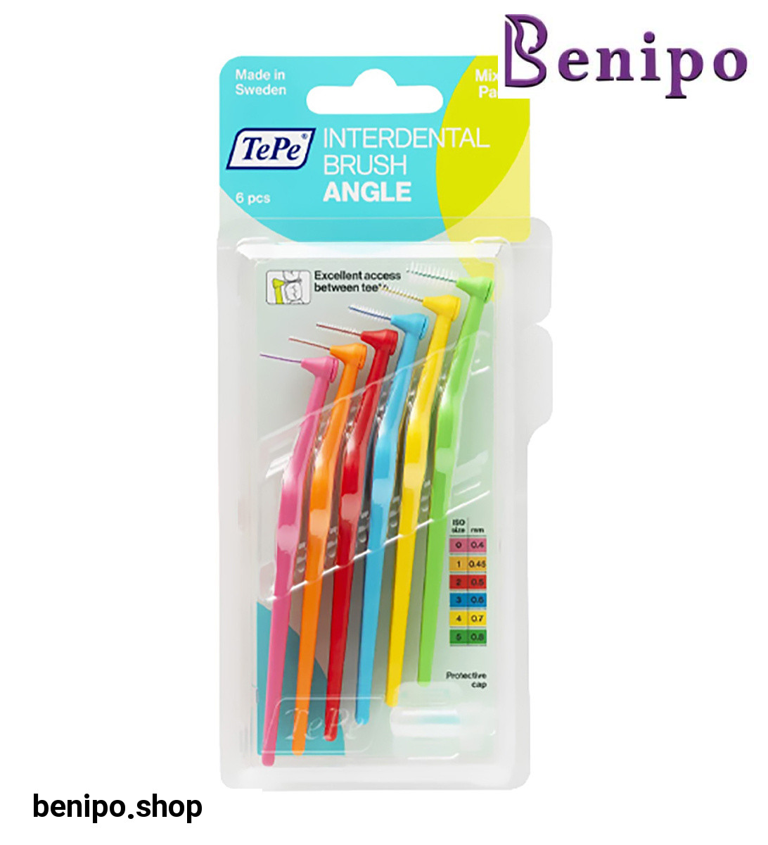 مسواک بین دندانی مدل Angle Soft Mixed Pack با برس نرم سایز 0 تا 5 بسته ۶ عددی