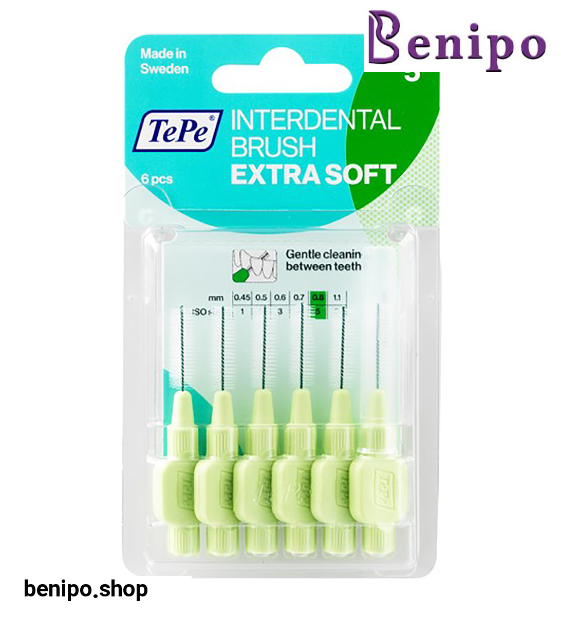 مسواک بین دندانی مدل ExtraSoft با برس بسیار نرم سایز 5 بسته 6 عددی