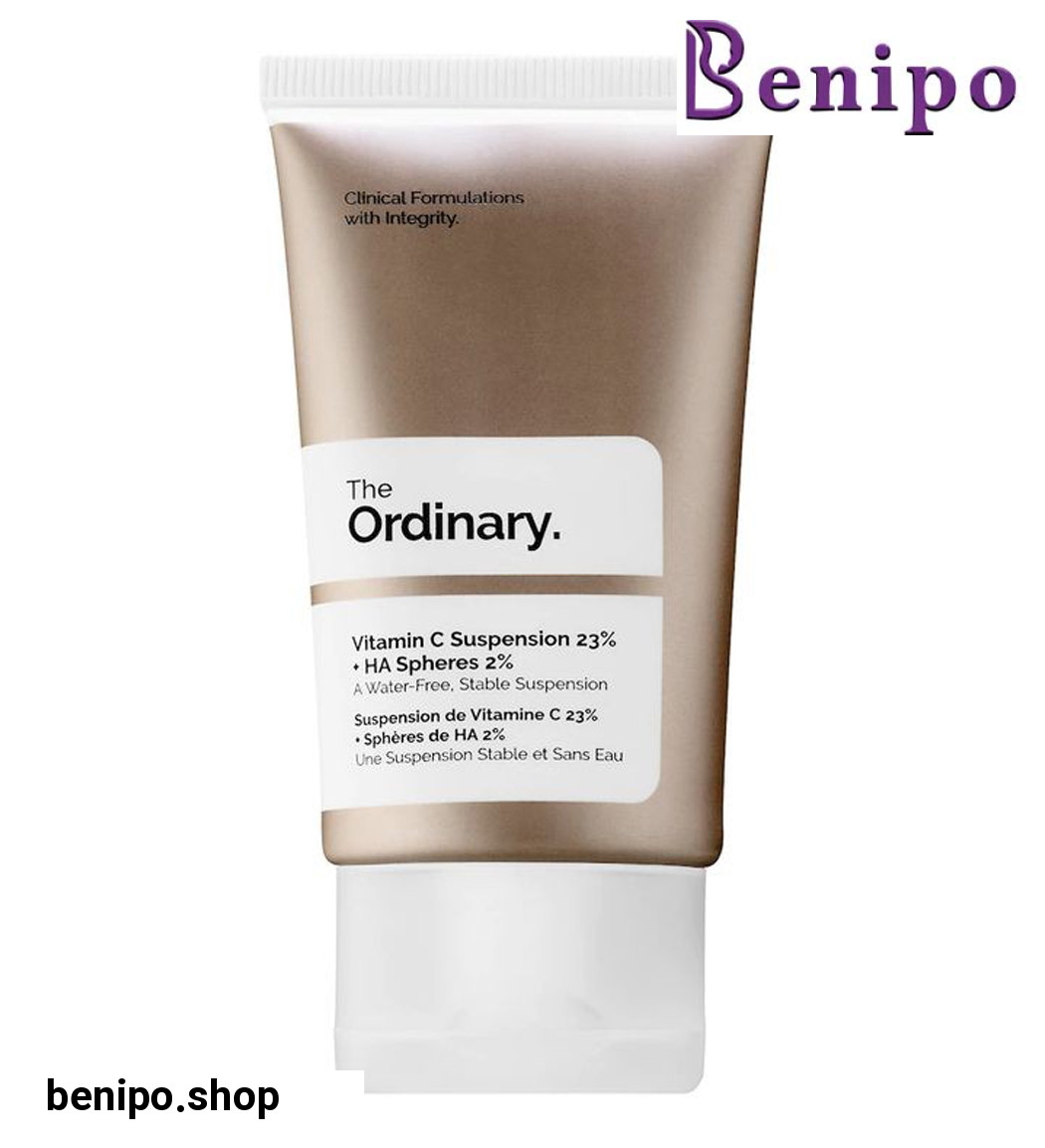 کرم سوسپانسیون حاوی ویتامین سی 23% و هیالورونیک اسید 2% حجم 30میل