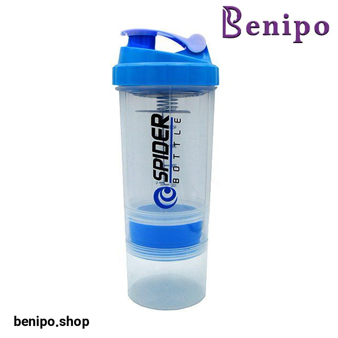 شیکر سه تکه مدل شفاف QA طرح اسپایدر حجم 500 میلی لیتر