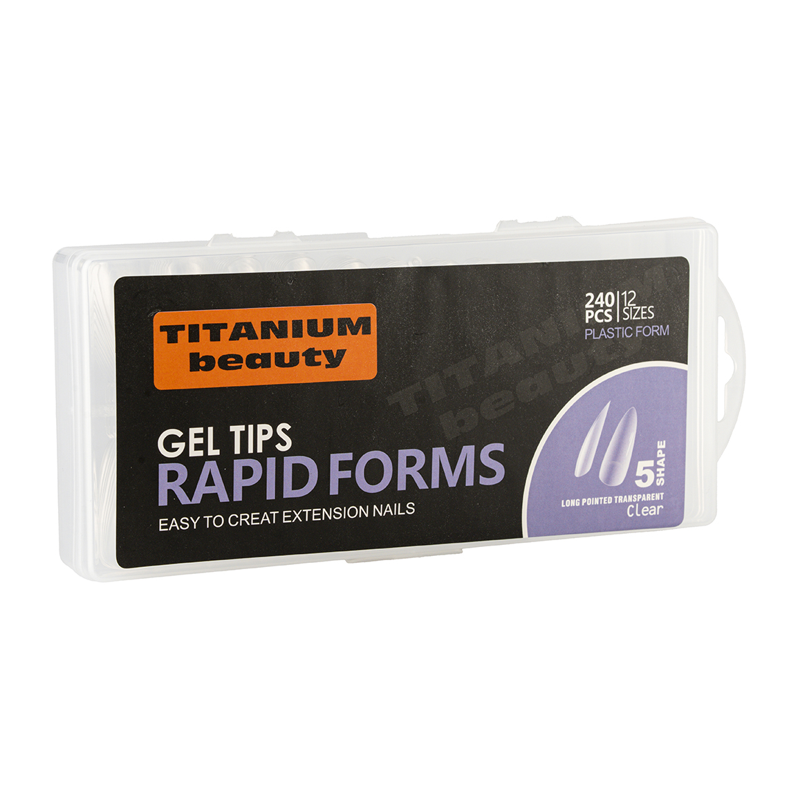 قالب کاشت ژل مدل نوک تیز 12 سایز 240 عددی