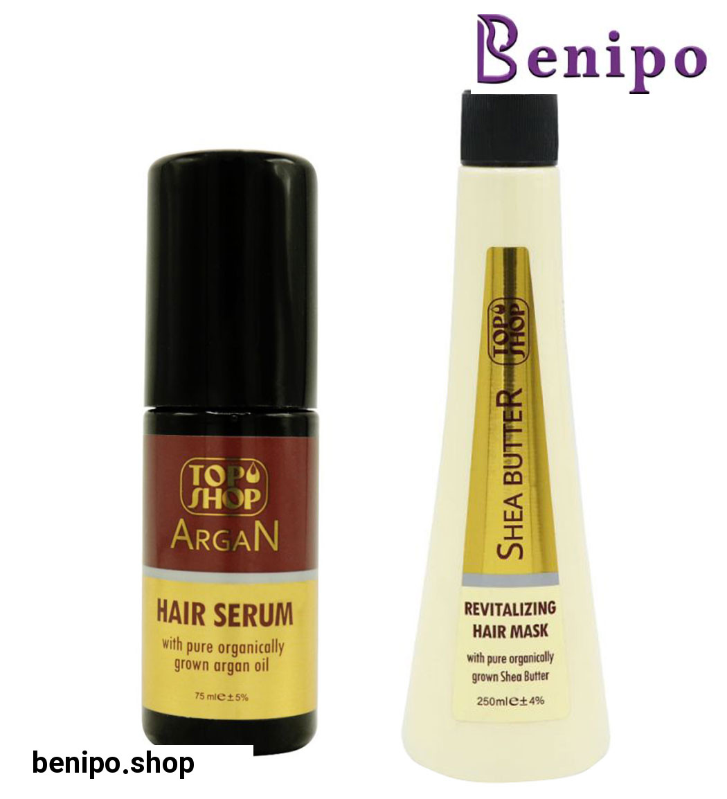 پک سرم مو آرگان و ماسک مو با آبکشی شی باتر