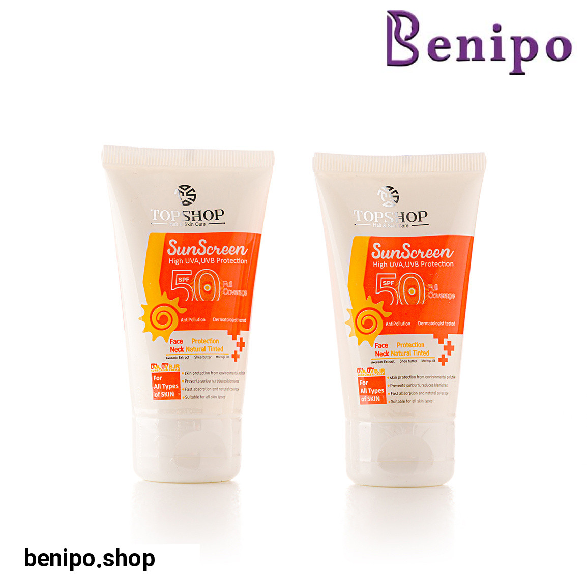 کرم ضدآفتاب بی رنگ SPF50 بسته 2 عددی