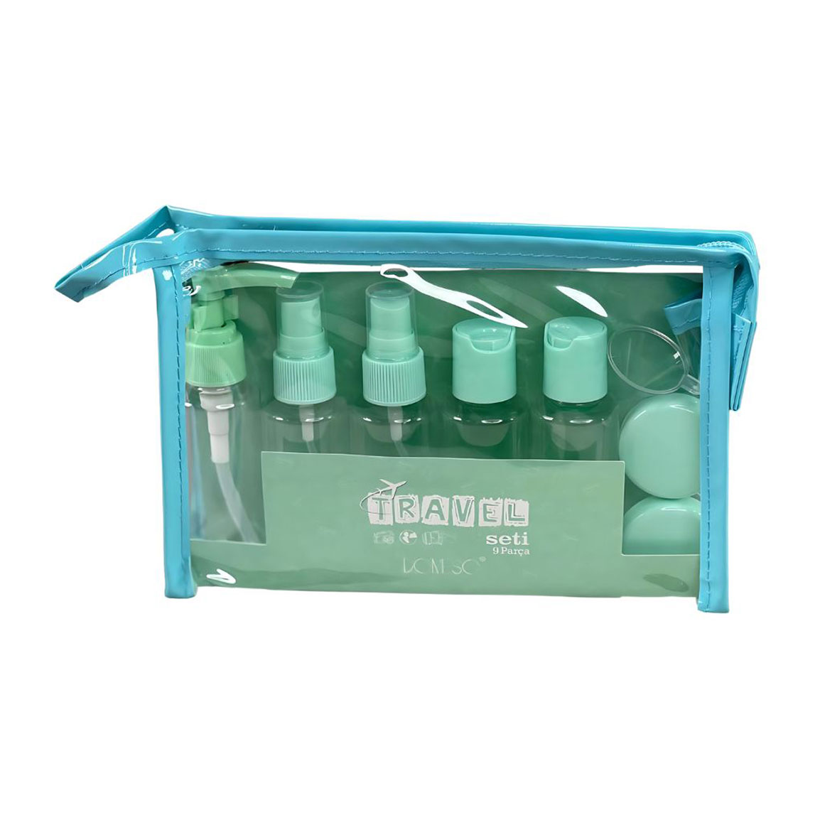 پک مسافرتی آرایشی 9 تکه مدل travel به همراه کیف ارسال با رنگ رندوم